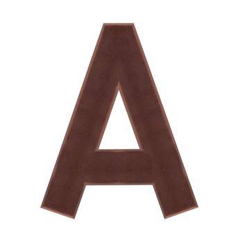 Isolate chocolate letter, alphabet on white background, love and valentine concept