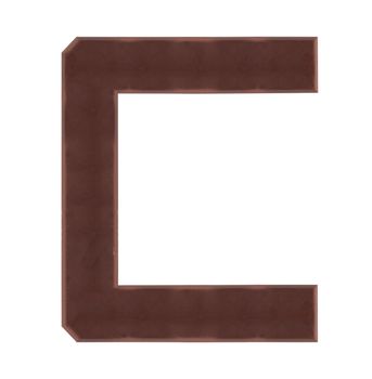 Isolate chocolate letter, alphabet on white background, love and valentine concept