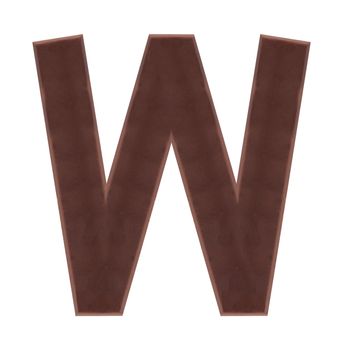 Isolate chocolate letter, alphabet on white background, love and valentine concept