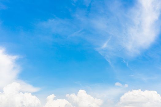 Fluffy cloud against blue sky background for summer and nature concept