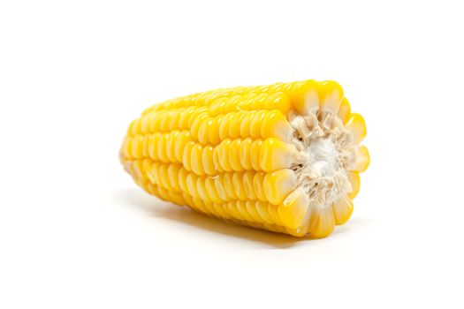 Sweet corn on white background for food ingredients and cooking concept