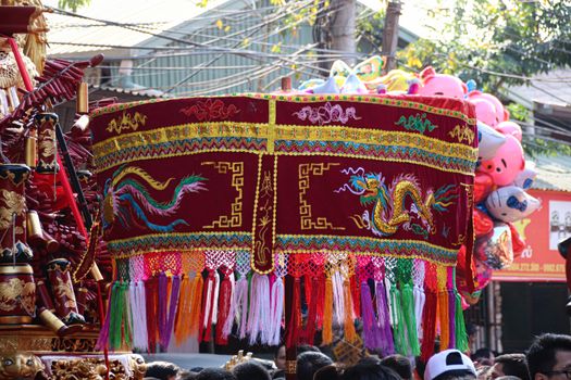 Decoration for the traditional parade of Dong Ky Firecracker Festival In Bac Ninh, Vietnam