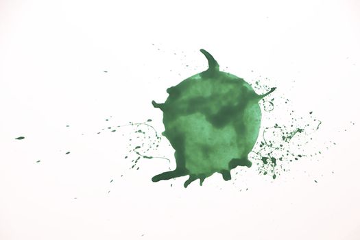 Green Water Color splash isolate on white background