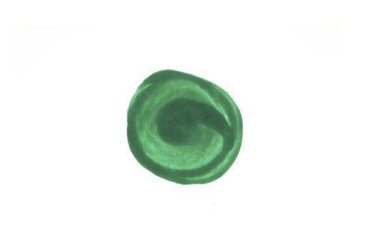 Green Water Color splash circle isolate on white background