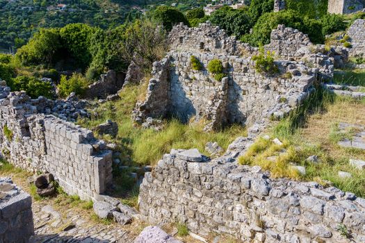 antique architecture, the remains of ancient buildings in the city of Bar on the Adriatic coast in Montenegro