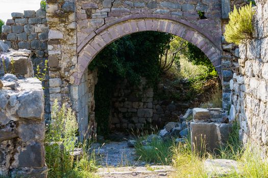 antique architecture, the remains of ancient buildings in the city of Bar on the Adriatic coast in Montenegro