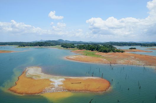 Aerial View Of Gatun Lake, Panama Canal On The Atlantic Side 