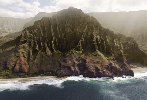 Aerial View Of Na Pali Coast On Kauai Island, Hawaii