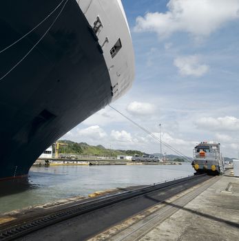 Cruise Ship Exiting Pedro Miguel Locks, Panama Canal 