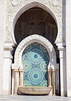 Close Up Of Arabic Architecture. King Hassan Ii Mosque, Casablanca, Morocco