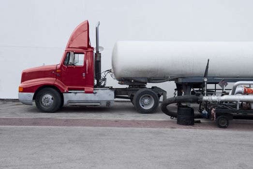  Fuel Truck Tanker Refueling Large Ship