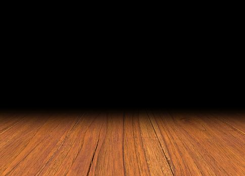 Vintage wood floor on shadow background, mystery and secret concept 