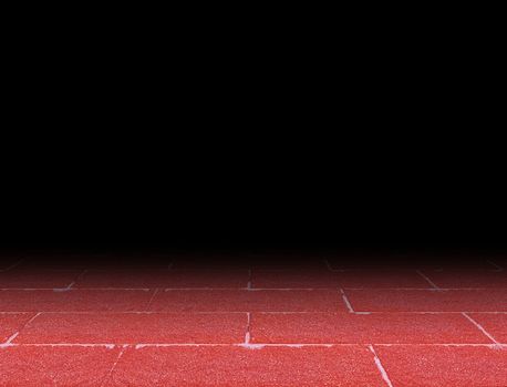 Red brick floor on shadow background, mystery and secret concept 
