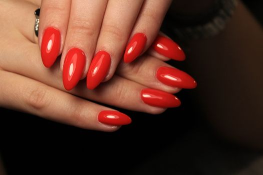 Perfect manicure and natural nails. Attractive modern nail art