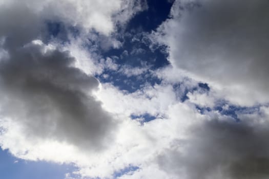 Stunning dark cloud formations in the sky right before a thunderstorm 