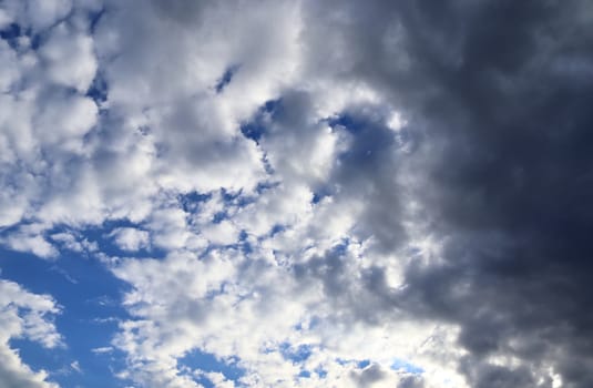 Stunning dark cloud formations in the sky right before a thunderstorm 