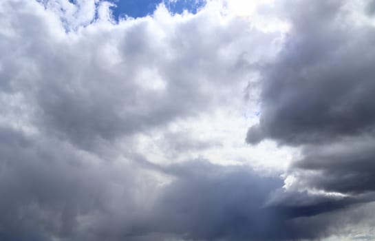 Stunning dark cloud formations in the sky right before a thunderstorm 