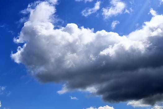 Stunning dark cloud formations in the sky right before a thunderstorm 