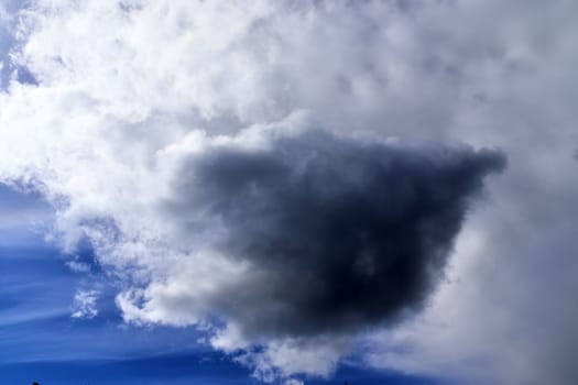 Stunning dark cloud formations in the sky right before a thunderstorm 