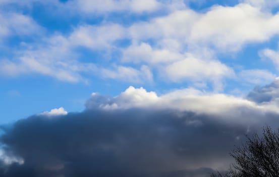 Stunning dark cloud formations in the sky right before a thunderstorm 