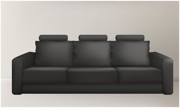 mock up illustration of black corporate couch abstract background