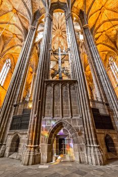 Church inside,Barcelona cathedral (Spain)