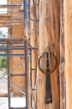 Hand saws for hanging on the construction site.