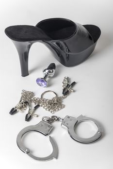 high heels and steel handcuffs