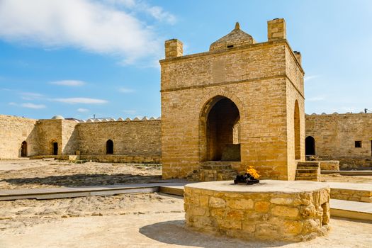 Ancient stone temple of Atashgah, Zoroastrian place of fire worship, Baku, Azerbaijan