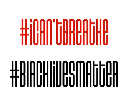 I Can't Breathe and Black Lives Matter. Protest Banner about Human Right of Black People in U.S. America. Vector Illustration. Icon Poster and Symbol.
