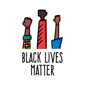 black lives matter banner design with african american fist hand vector illustration