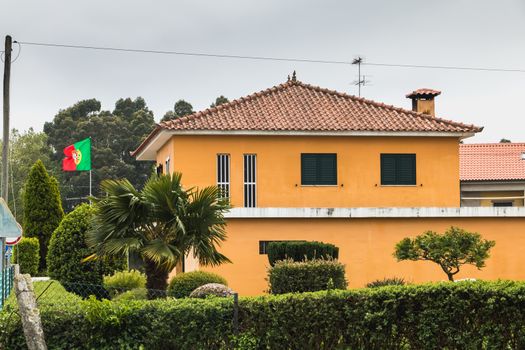 Vila Cha near Esposende, Portugal - May 9, 2018: Architecture detail of typical house in a small village in northern Portugal on a spring day