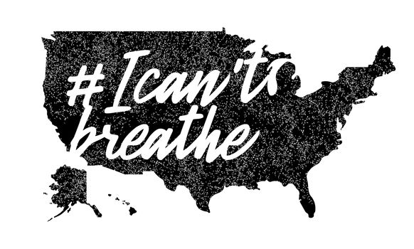 Black Lives Matter or i can't breathe Text On Usa Map. Stock vector illustration