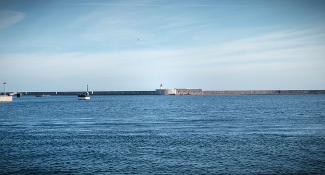 Sete, France - January 4, 2019: view of the port of Sete on a winter day