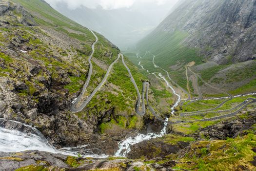 Path of trolles, the curved road across mountain, Trollstigen, Rauma Municipality, More og Romsdal, county, Norway