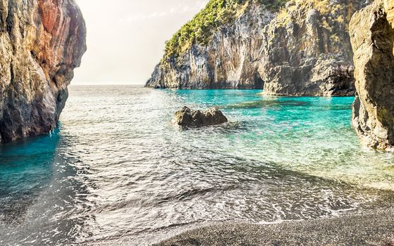 Arcomagno beach on the Coast of the Cedars, Tyrrhenian Sea, South of Italy