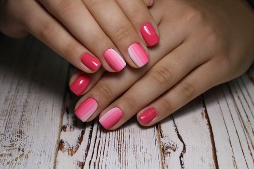 stylish design of manicure on long beautiful nails