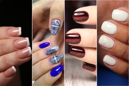 Collage manicure nail design. Manicure design