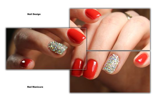 Collage manicure nail design.