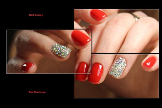 Collage manicure nail design.