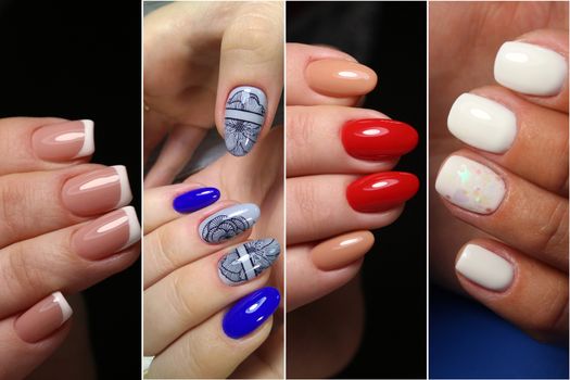 Collage manicure nail design. Manicure design