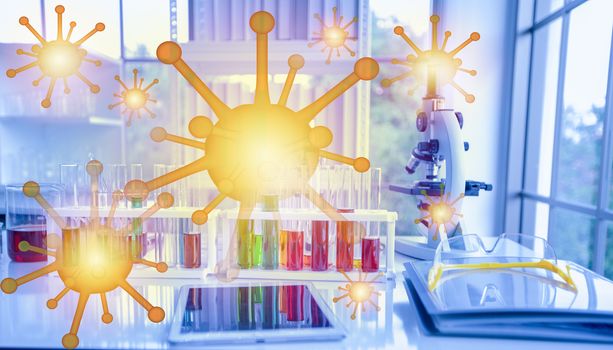 Medical or chemical Laboratory for analysis of antiretroviral vaccines background. Laboratory concept without people.
