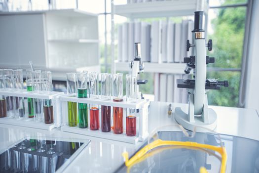 medical or chemical laboratory background. Laboratory concept without people.