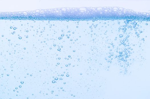 Light blue bubbles and water White background