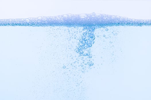 Light blue bubbles and water White background