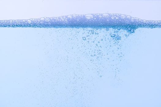 Light blue bubbles and water White background