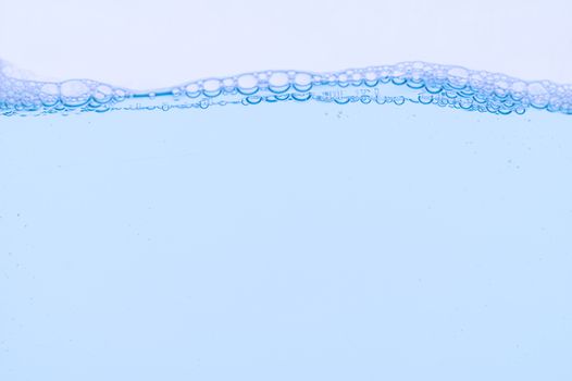 Light blue bubbles and water White background