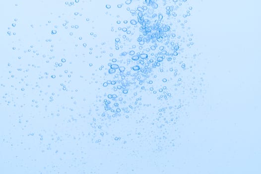 Light blue bubbles and water White background