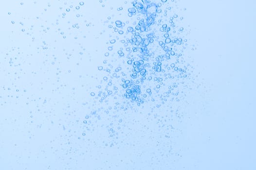 Light blue bubbles and water White background