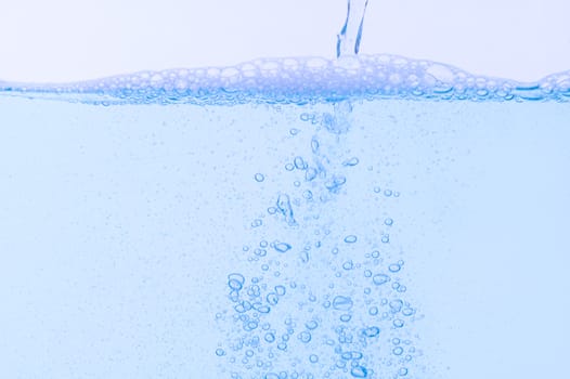 Light blue bubbles and water White background